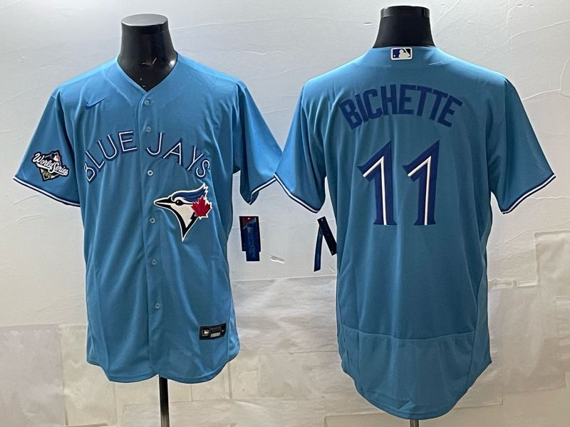 Men 2025 Toronto Blue Jays #11 Bichette Blue Elite Nike MLB Jersey style 03